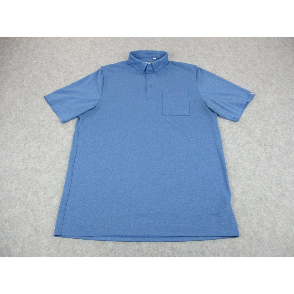 KJUS Polo Shirt Mens Extra Large Blue Performance Golf UPF 30 Pocket Casual